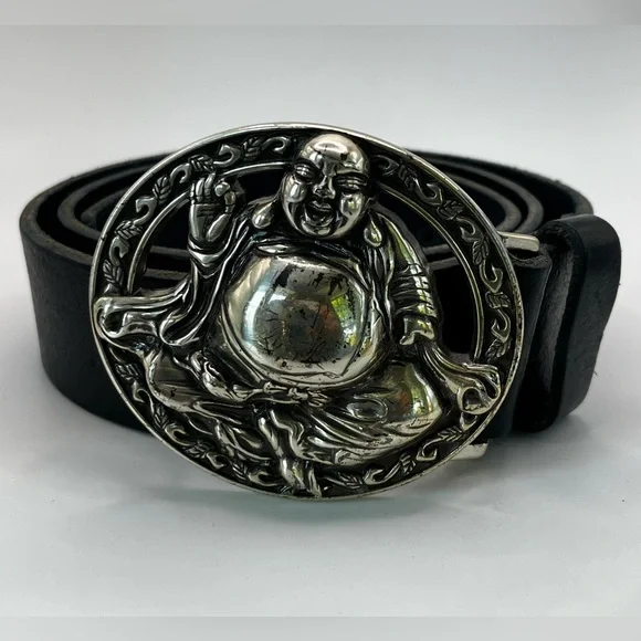 Streets Ahead black leather belt, NWT Larkin - Classic Black Italian Leather Belt With Silver  main image 3